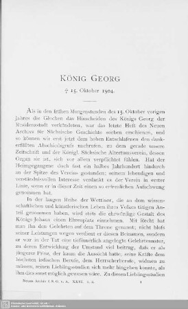 König Georg † 15. Oktober 1904