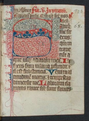 Fleuronnée-Initiale S, gespalten (Ps 68)