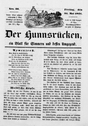 Der Hunnsrücken. 1839-1842
