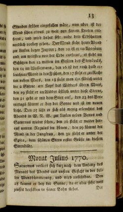 Monat Julius 1770.