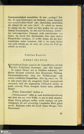 Fünftes Kapitel: Fahrt Ins Feld