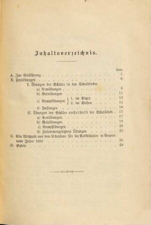 Freiübungen für das Turnen der Schüler innerhalb des Schulzimmers und Turnspiele