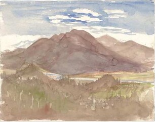Gsaenger, Gustav; Landschafts - und Gebäudestudien - Berglandschaft (Studie)