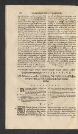 Die Fünff und zwaintzigiste Observation.