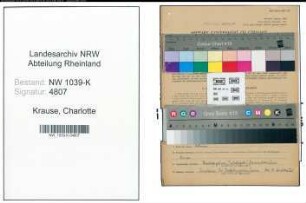 Entnazifizierung Charlotte Krause , geb. 14.12.1921 ()