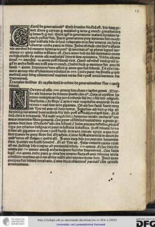 Noe vero cum esset 500 annorum Sem, Cham et Iaphet genuit.