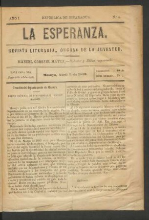 1883,1,4: año 1, no. 4 (abril 1o de 1883)