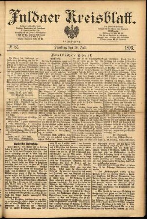 Ausgabe vom Dienstag, den 18. Juli 1893.