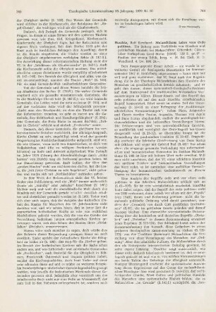 764-765 [Rezension] Huschke-Rhein, Rolf, Melanchthons Lehre vom ordo politicus