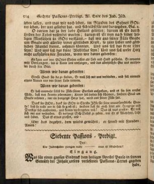 514-525, LXXXIV. Siebente Passions-Predigt