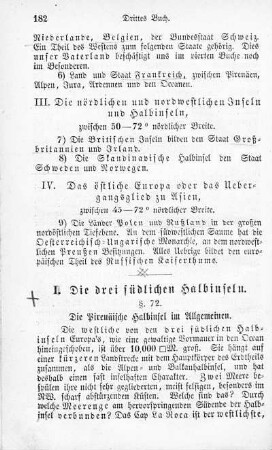 I. Die drei südlichen Halbinseln