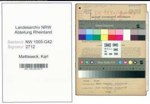 Entnazifizierung Karl Mattisseck , geb. 23.09.1903 (Malermeister)