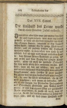 Das XVII. Capitel. Die Unschuld des Terme wurde durch einen fremden Zufall entdeckt