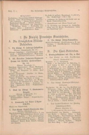 A. Die königlichen Militär-Behörden.