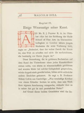 Kapitel IV. Einige Wesenszüge seiner Kunst.