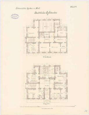 Botanisches Institut der Christian-Albrechts-Universität Kiel: Grundriss EG, 1. OG, 1:100