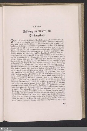 8. Kapitel. Frühling bis Winter 1915. Stellungskrieg