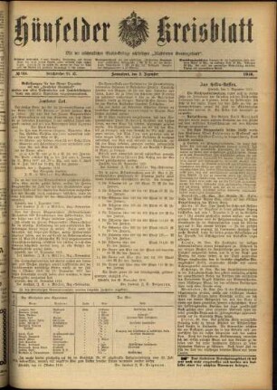 Ausgabe vom Samstag, den 02. Dezember 1916.