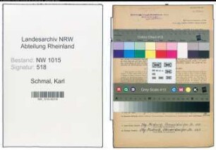 Entnazifizierung Karl Schmal , geb. 08.04.1907 (Werkmeister)