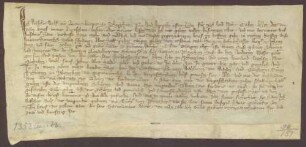 Gültbrief des Walter Wolf, ein Gerber (Lower), Bürgers zu Pforzheim, gegen Heinz Schultheiß, Bürger daselbst, über 5 lb. Heller