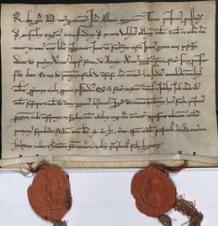 Wahlheimer Hof: Rudolfus Abb. St. Albane Mog. et conv. protestatur quod Sifridus Ringraw junior feodum quod ex curia Walheim Eberb. Eccl. ab Eccl....