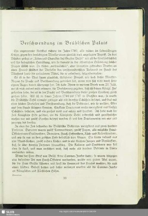 Verschwendung im Brühlschen Palais : [Aus vertraulichen Briefen eines Ungenannten]