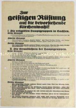Propagandaflugblatt der evangelischen Kirche zur Kirchenwahl 1937
