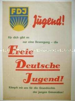Maueranschlag der FDJ mit Mitgliederwerbung