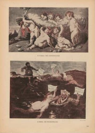 "P. P. Rubens: Der Kartoffelsack" "A. Böcklin: Die Fischzuteilung"