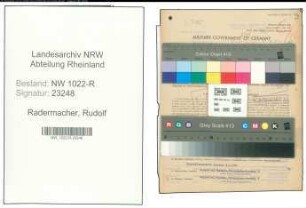 Entnazifizierung Rudolf Radermacher , geb. 23.06.1909 (Kaufmaennischer Angestellter)