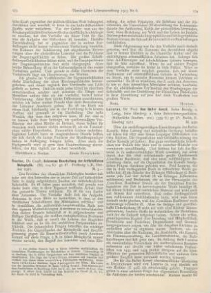 173-174 [Rezension] Sauter, Const., Avicennas Bearbeitung der Aristotelischen Metaphysik