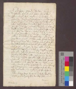 Instruktion für Erhard Fridolin von Senger als Kanzleiverwalter der Deutsch-Ordens-Kommende Beuggen.