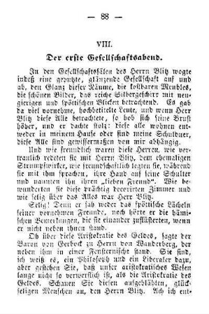 VIII. Der erste Gesellschaftsabend