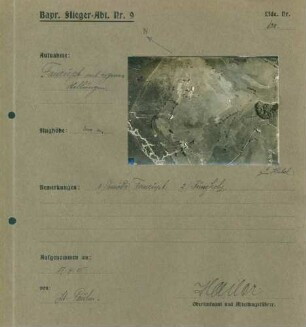 Foto eigener Stellungen bei der Einöde Faurupt (Luftbild)