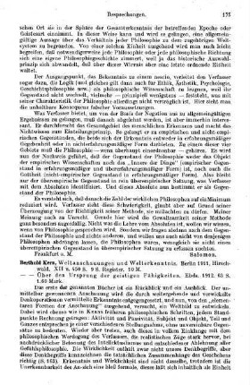 175-176, Berthold Kern. Weltanschauungen und Welterkenntnis. 1911 / Über den Ursprung der geistigen Fähigkeiten. 1912