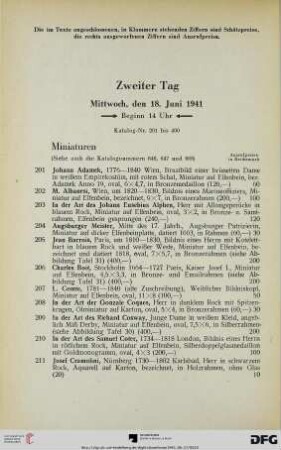 Zweiter Tag: Mittwoch, den 18. Juni 1941, Beginn 14 Uhr (Nr. 201-400)