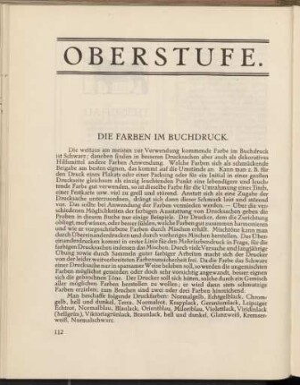 Die Farben im Buchdruck.