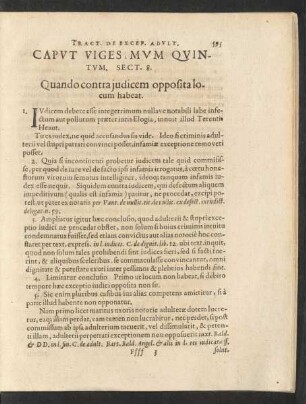 Caput Vigesimum Quintum. Sect. 8. Quando contra iudicem opposita locum habeat.