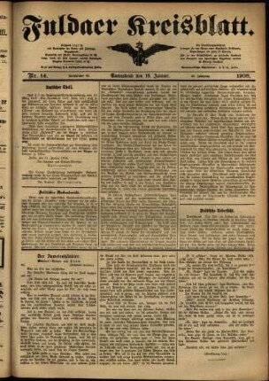 Ausgabe vom Samstag, den 18. Januar 1908.