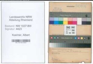 Entnazifizierung Albert Koerner , geb. 08.03.1891 (Meister)