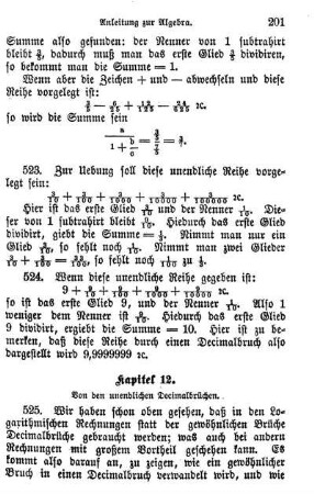 12. Von den unendlichen Decimalbrüchen.