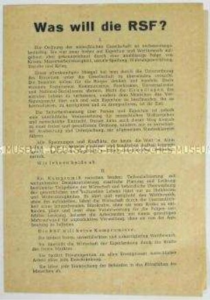 Programmatische Flugschrift der Radikal-Sozialen Freiheitspartei