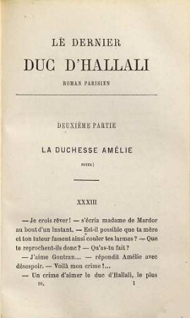 Le dernier duc d'Hallali : roman parisien, 4. La duchesse Amélie