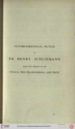 Autobiographical notice of Dr. Henry Schliemann