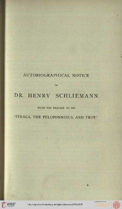 Autobiographical notice of Dr. Henry Schliemann