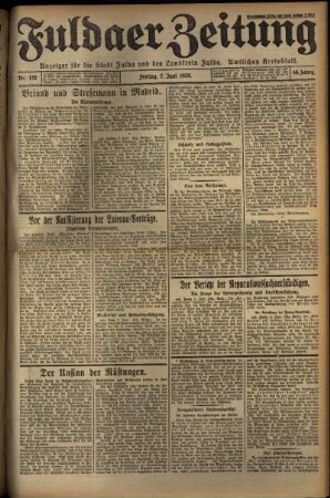 Ausgabe vom Freitag, den 07. Juni 1929.