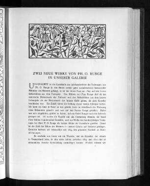 Zwei neue Werke von Ph. O. Runge in unserer Galerie