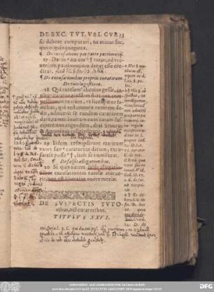 De Suspectis Tutoribus, vel curatoribus. Titulus XXVI.