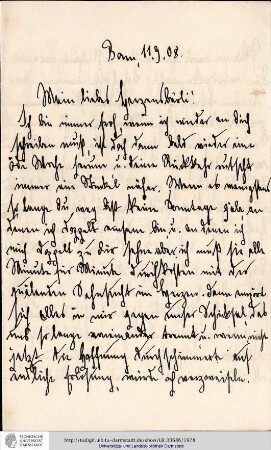Brief vom 11.09.1908