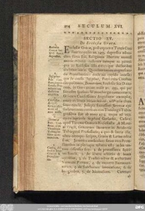 Sectio XV. De Ecclesia Graeca.
